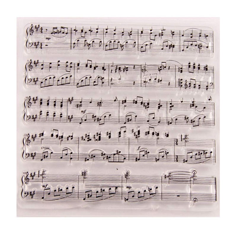 arriettycraft Music Notes Background Clear Stamps for Card Making or Journaling, Melody Music Transparent Silicone Stamps for Albums Journals Scrapbooking Paper Crafts-A1278 - Image 1